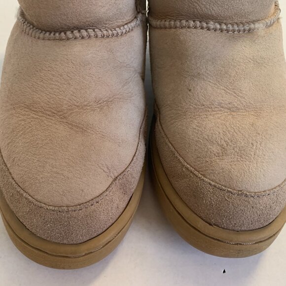 Shearling Supreme Sheepskin Lined Winter Boots Youth Girls Womens Beige Tan sz 6 - Picture 3 of 13